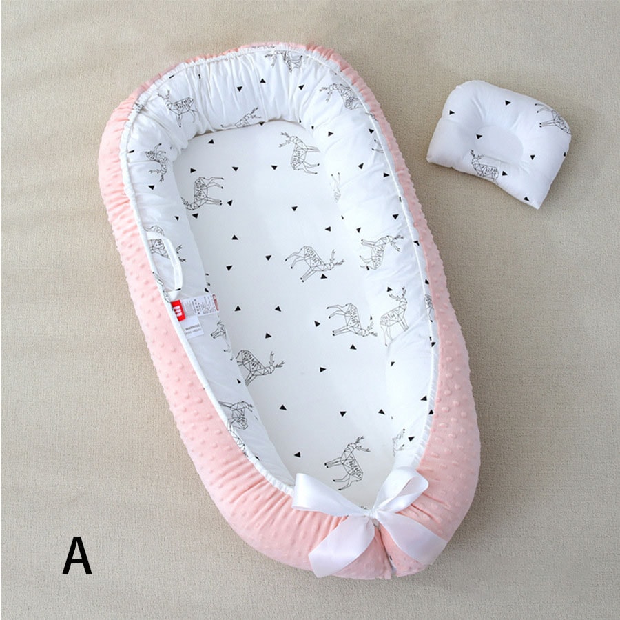 ベッドインベッド 携帯型 ベビーベッド 新生児 赤ちゃん 折りたたみ べびーべっと 枕付き コンパクト添い寝 ベビーベッド 通気性がよい 洗濯可能 折り畳みベッド