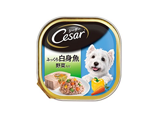 シーザー 成犬用 ふっくら白身魚 野菜入り100g×24個 (まとめ買い) ドッグフード・ウェット
