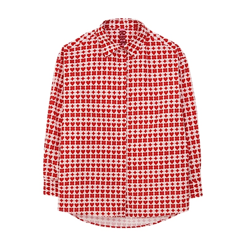 DRP オールラウンドウェアシャツ BE MY WONDERLAND RED パジャマ パジャマシャツ ルームウェア 公式正規品 ギフト付き 可愛い 韓国ファッション