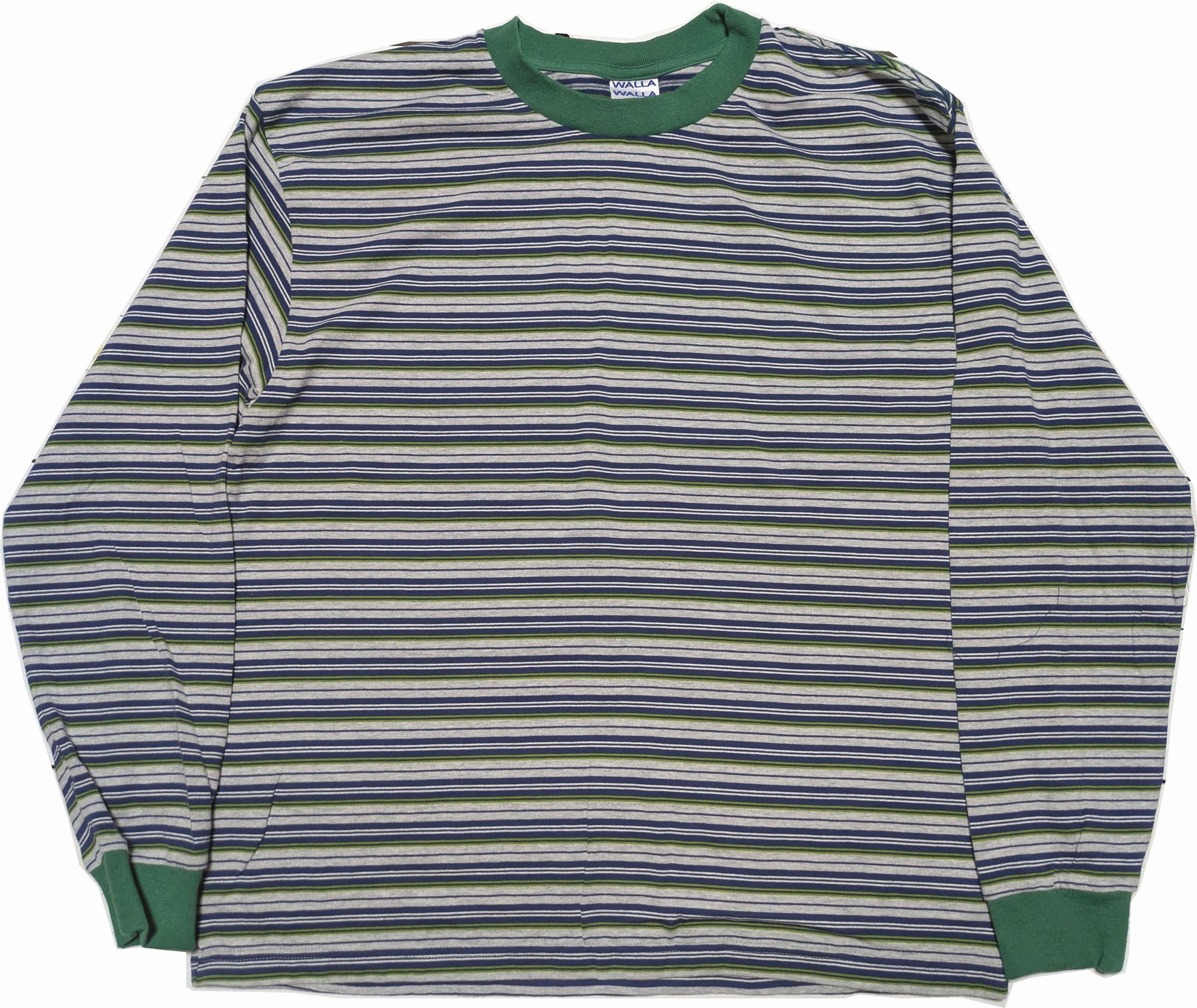 ロングスリーブ ストライプ ティー Hグレー ネイビー メンズ Tシャツ 日本製 067