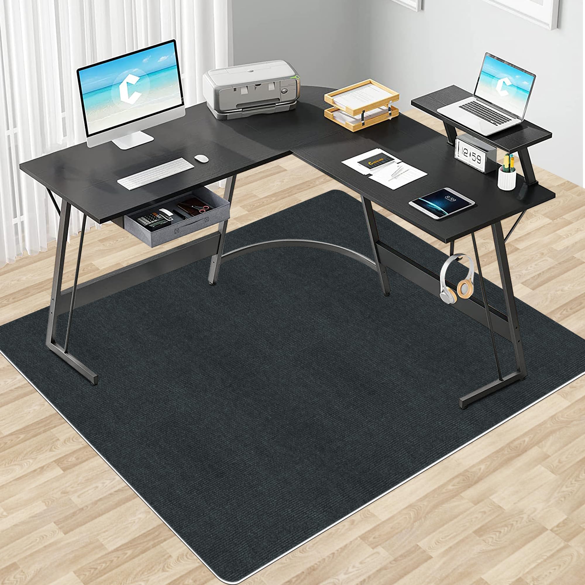 【 限定ブランド】デスクごとチェアマット ゲーミングチェアマット ダイニングマット HDMOD 床保護マット 特大サイズ180140cm 抗菌 防カビ ズレない 厚さ4mm 静電気防止 無味無臭 ソフ