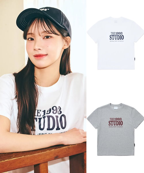 BAD BLUE ♥ Ribbon Logo Tee / 追跡付 韓国BAD BLUE バッドブルー】Ribbon Logo Slim Tee (Bad Blue/T