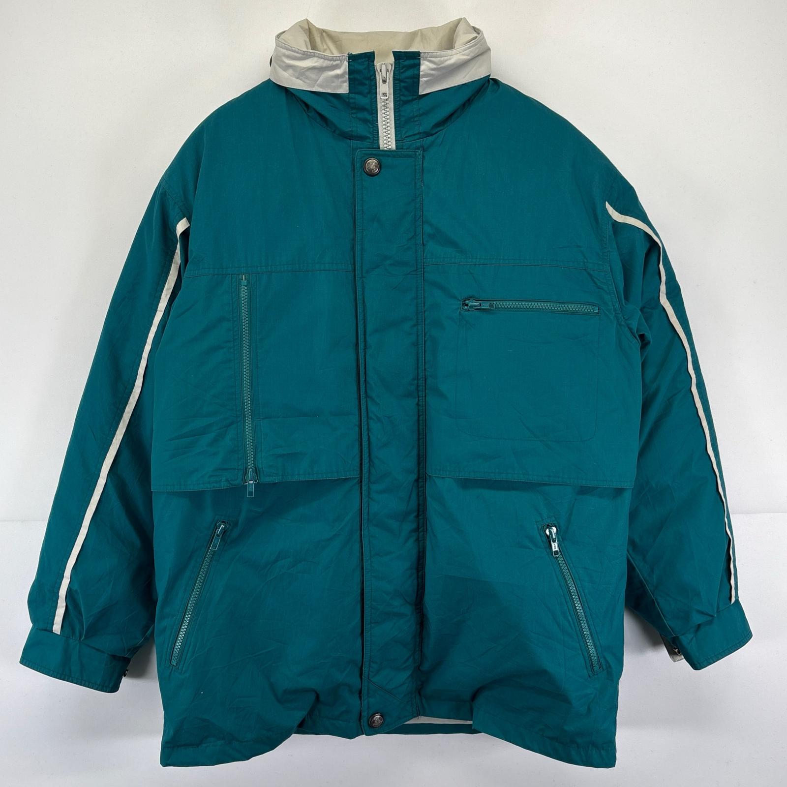 古着 LONDON FOG ナイロンジャケット 中綿 フルジップ マウンテンパーカー M グリーン系 メンズ