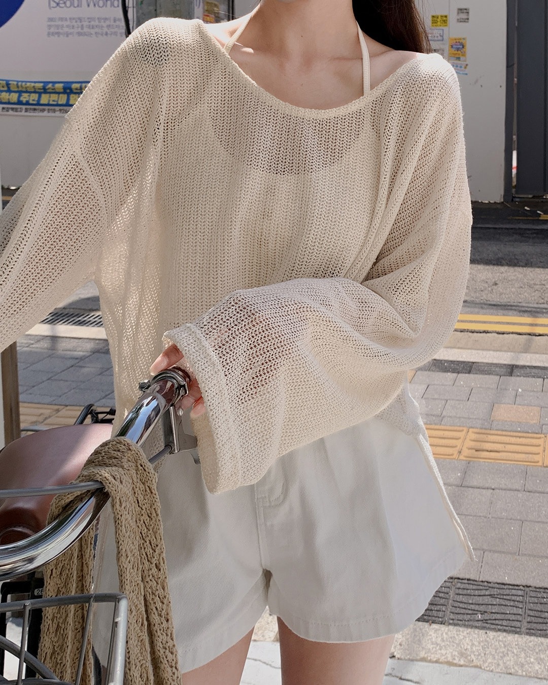 ビスニット&スリーブレスセット韓国ファッション レディース