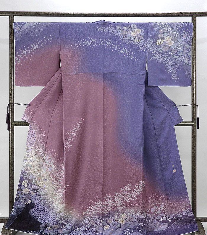 訪問着 新品仕立済 正絹 絞り染色作家 吉乃一廉作 身丈164.5cm 裄丈68cm 辻が花模様 新品 仕立て上がり 着物 結婚式 入学式 卒業式 b1017
