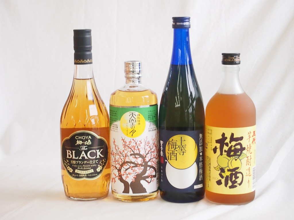 安いそれに目立つ 豪華梅酒4本セット 芋焼酎仕込五代梅酒 鹿児島 樽熟梅酒天空の月 大分 芳醇ブランデー仕立チョー セット Aegis Qa