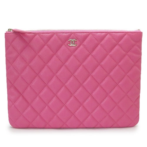 シャネル クラッチバッグ CHANEL ポーチ キルティング レザー ピンクGD A82545 Y33352 5B648