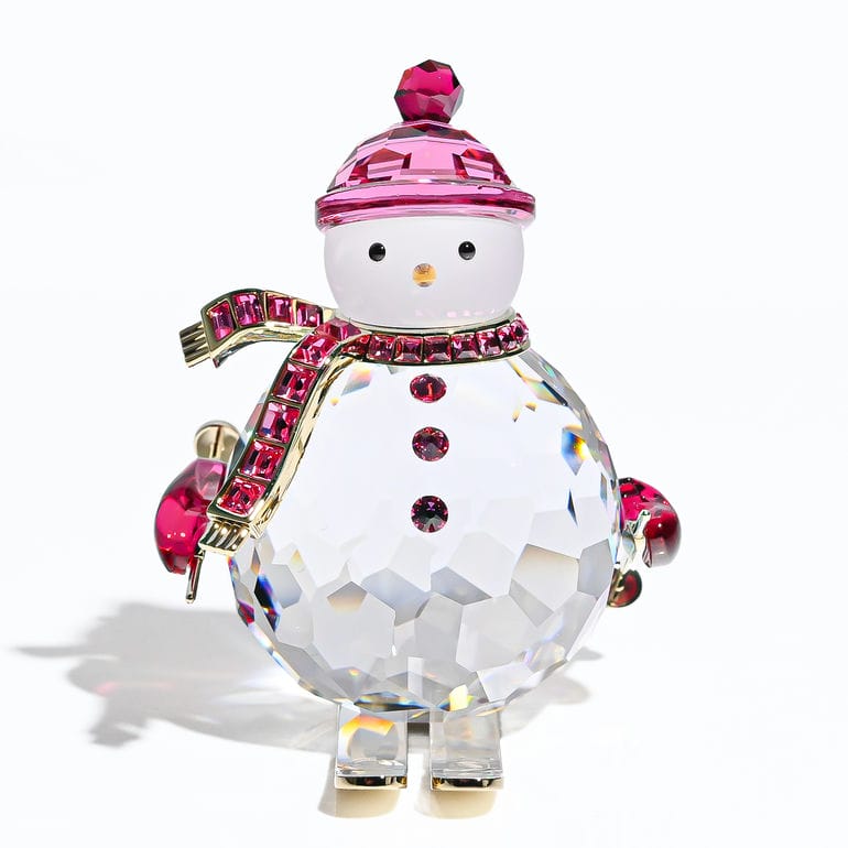 クリスタルフィギュア フィギュリン クリスマス Holiday Cheers Dulcis スノーマン クリア ピンク 5687121 インテリア オブジェ 置物