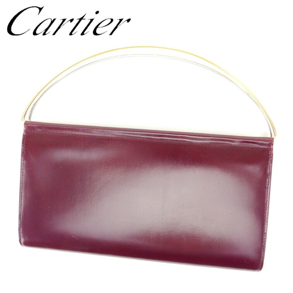 長財布 財布 トリニティ ハンドル付きウォレット ボルドー シルバー ゴールド 中古 27,217円