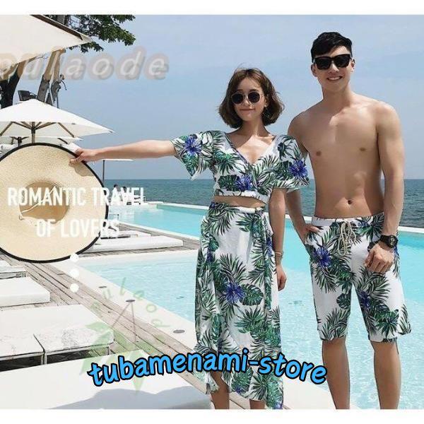 商品 2021水着ペア ペアルック レディース 男性用 ビーチパンツ フパンツ カップル メンズ水着 タンキニ みずぎ 新婚旅行 男女ハネン 水着