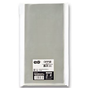 （まとめ） TANOSEE OPP袋 フラット 長3（大） 125250mm 1パック（100枚） 15セット