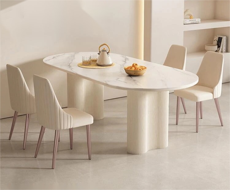 ダイニングテーブル 白 セラミック天板 北欧 4人掛け 6人掛け 幅140cm 幅160cm おしゃれ 楕円 ホワイト テーブル 単品 カーキ 炭素鋼