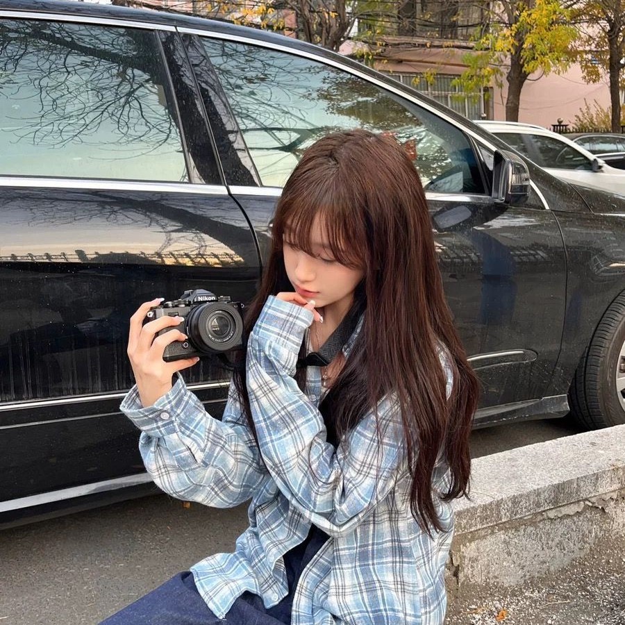 青 チェック シャツ レディース アウター 韓国系 ゆったり シャツ 小柄 リラックス風 長袖 トップス アウター30