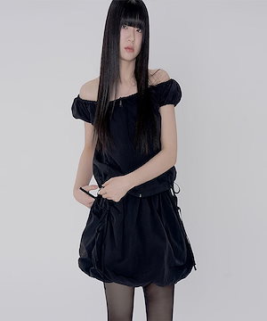 ITZAVIBE ミニスカート Qoo10 ITZAVIBE BLACK DOTTED ドット ラップ