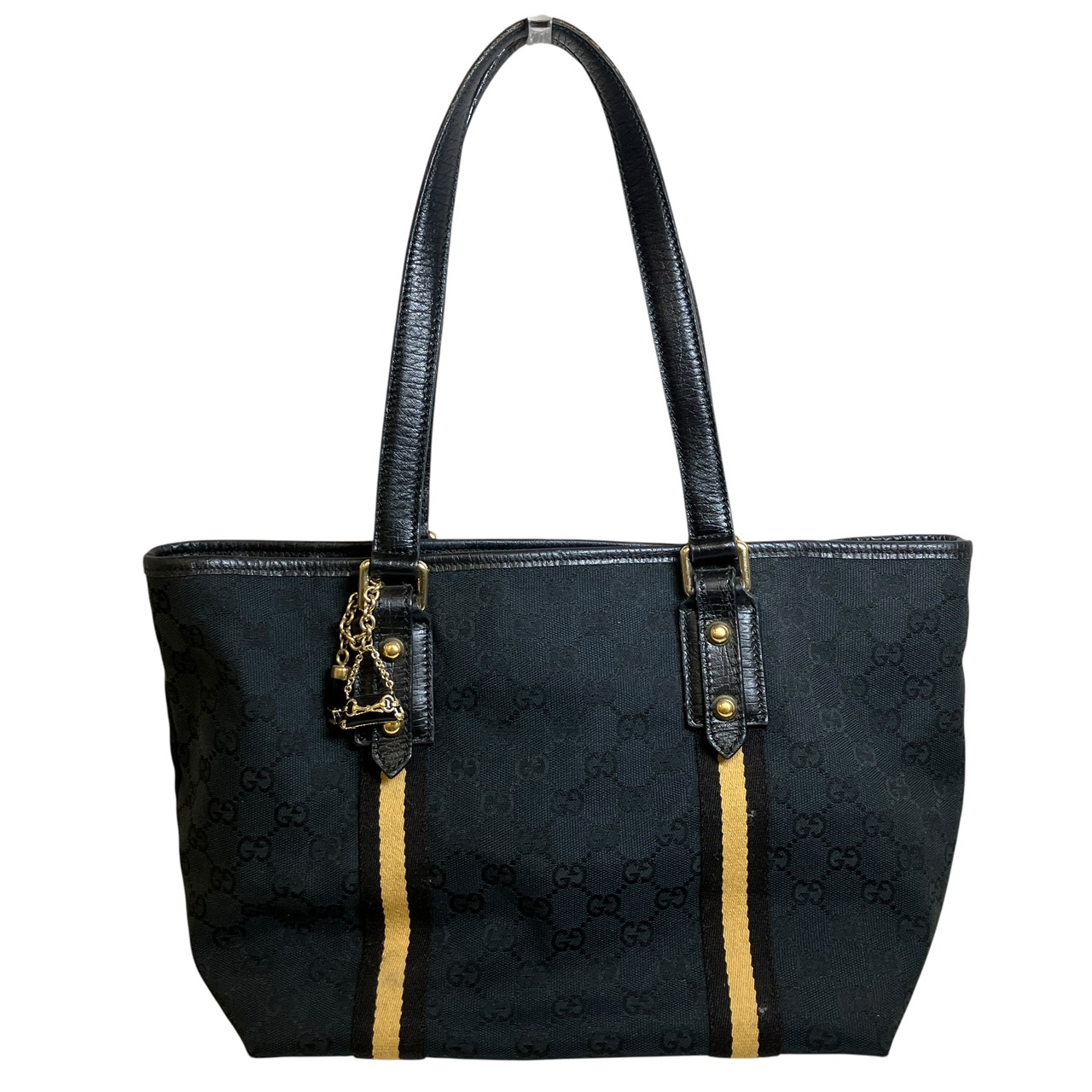 グッチ GGキャンバス トートバッグ キャンバス レザー 139260 レディース 中古