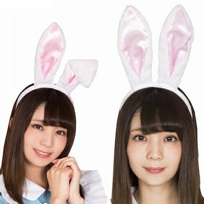 Qoo10] うさ耳カチューシャ 白ピンク[ うさぎ : ホビー・コスプレ