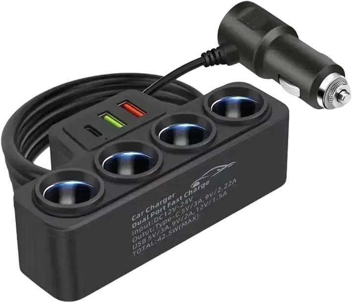 車載充電器 急速車載充電器 USB-C車載充電器 車の充電器 車の充電アダプター USBカーチャージャー 7in1 7台同時充電 Max120W ターSUV オフロード フォークリフト