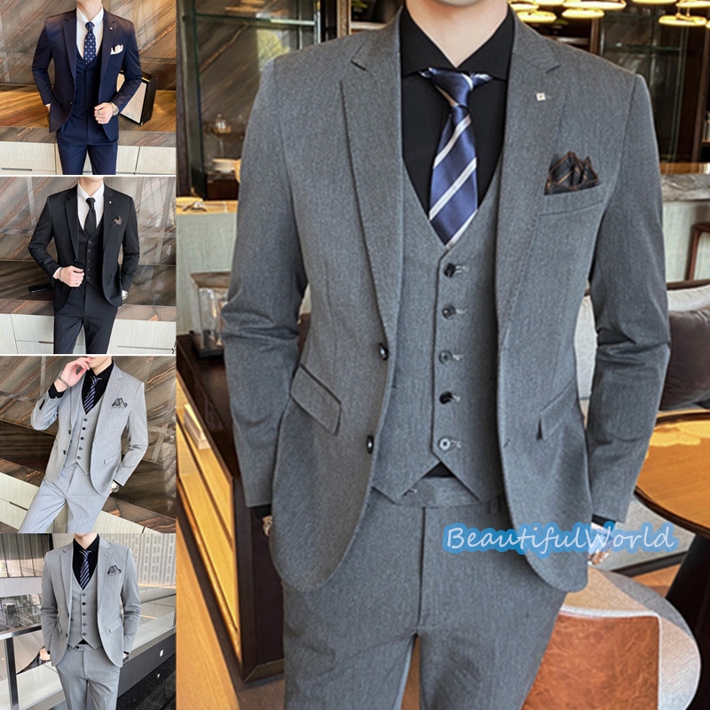 スーツ メンズ ビジネススーツ 3ピーススーツ スーツセットアップ カジュアルスーツ 無地フォーマルスーツ 洗える 紳士服 通勤 結婚式X45