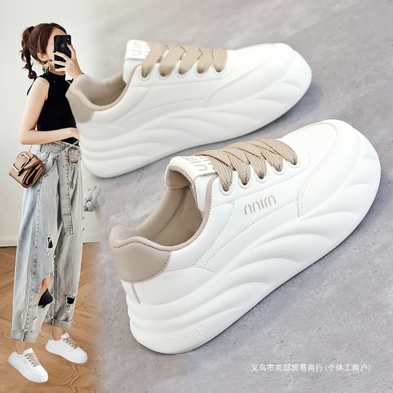 女性用シューズ 2025年春新作 人気ソフトソール 滑り止めホワイトシューズ 高級厚底軽量スポーツシューズ
