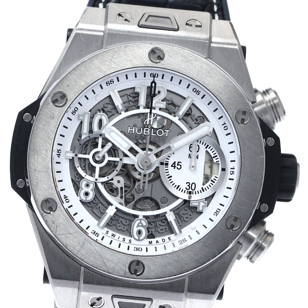 ウブロ HUBLOT 411.NE.2010.LR.JSM15 ビッグバン ウニコ ブラック&ホワイト クロノグラフ 自動巻き メンズ _875305【中古】