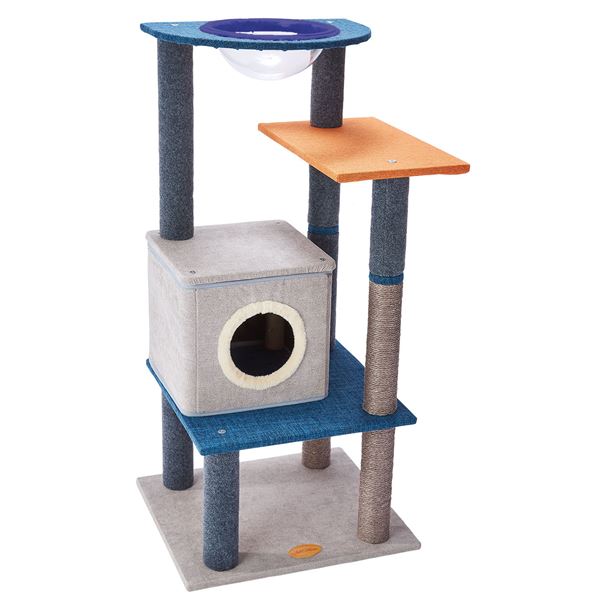 ねこまどフロートテラスキャットポール ハウス （大型猫玩具）