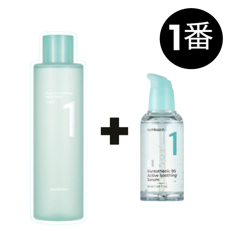 1番 鎮静すっきり清楚トナー 300ml + 1番 パントテン酸 アクティブアップ スージングセラム 50ml [韓国正規品]