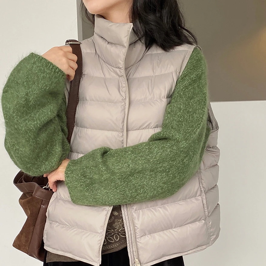 短納期2026 防寒 ベスト ダウンジャケット ダウンベスト 立ち襟 ハイネック 薄手 通勤 通学ノースリーブ アウター レディース 韓国ファッション