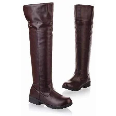 工場直販 一部分3日出荷進撃巨人 コスプレ ロング ブーツ 筒丈47cm ヒール高3cm 普段使いにも サイズ 25.026.5cm ブラウン ブラック