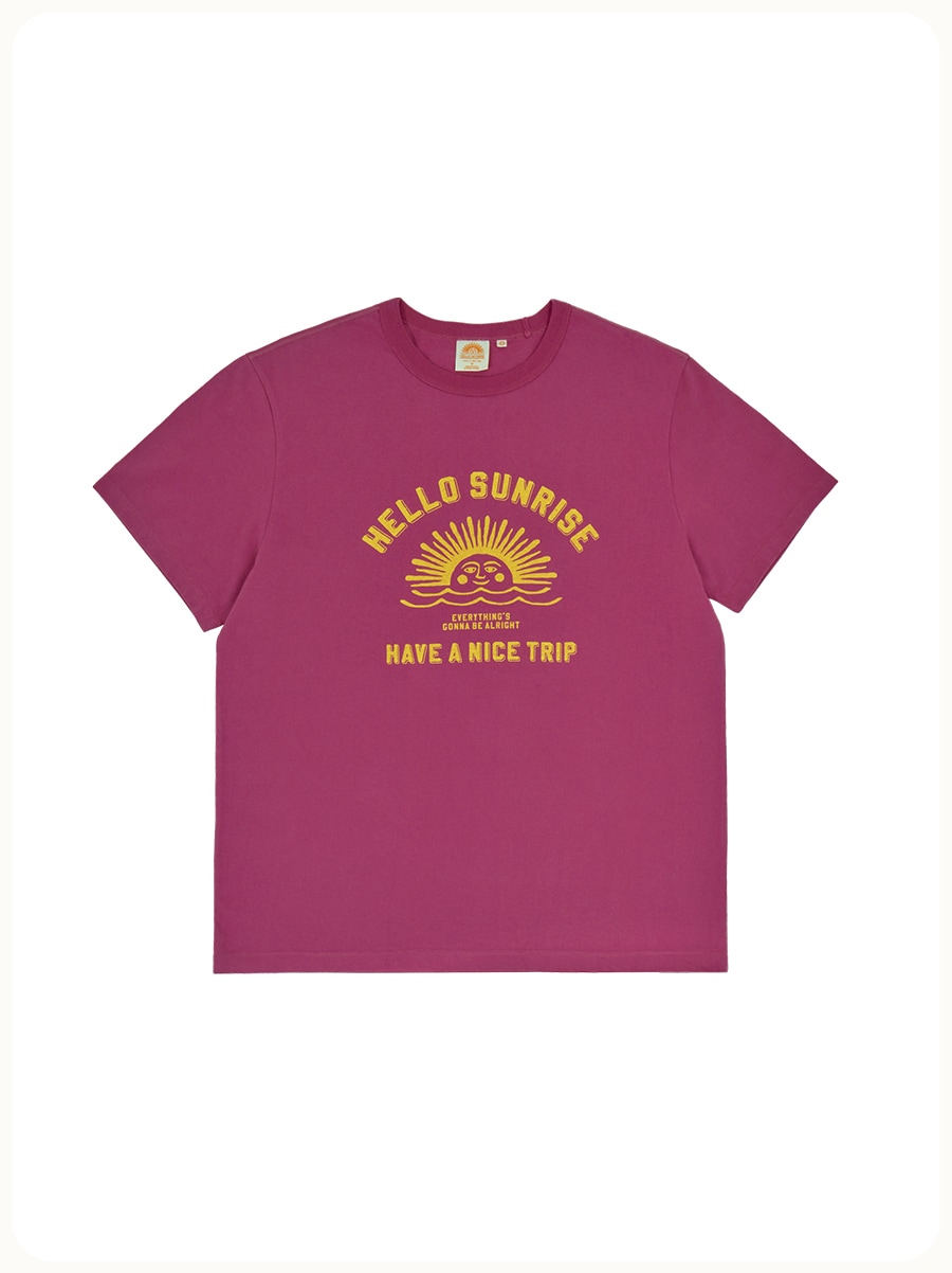 HELLO SUNRISE VTG Arch Logo Tee Magenta Pink