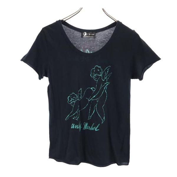アンディウォーホルバイヒステリックグラマー 日本製 プリント 半袖 Tシャツ F 黒 ANDY WARHOL BY HYSTERIC GLAMOUR レディース