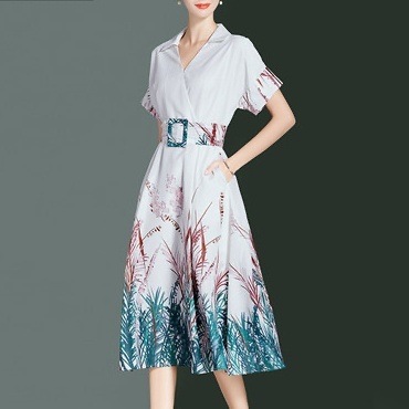 ワンピース 半袖 春 夏 春夏 きれいめ aライン シャツワンピース フレア ワンピドレス フレアスカート ひざ丈 膝下 ミモレ丈 Vネック 襟付き 襟なし スリム タイト 細身 Aライン スマート