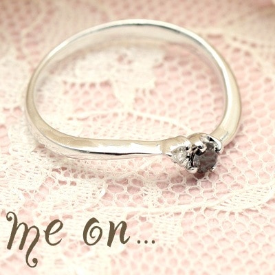 me on... K10ホワイトゴールド WG ブラックダイヤ＆天然ダイヤモンドリング 発送目安：２３週間 23,980円