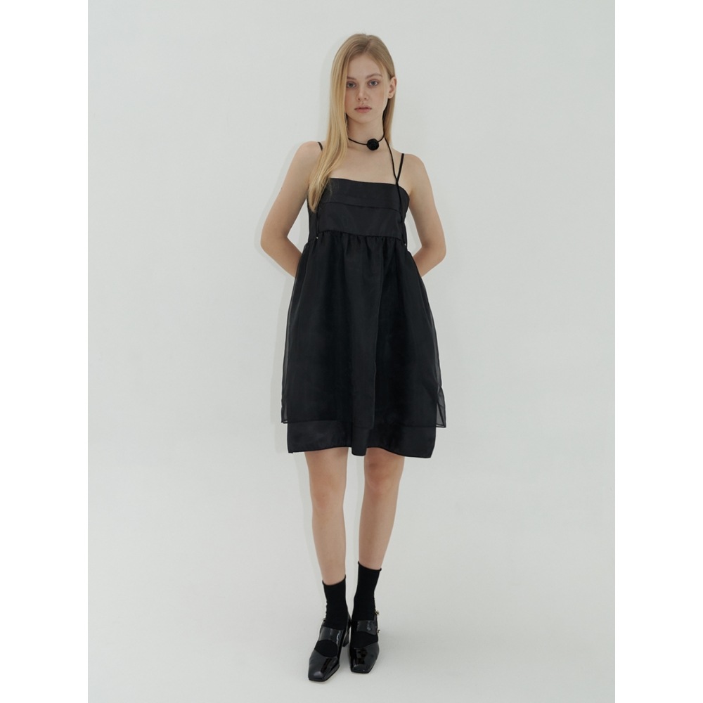 KINDABABY サテンオーガンザレイヤードドレス