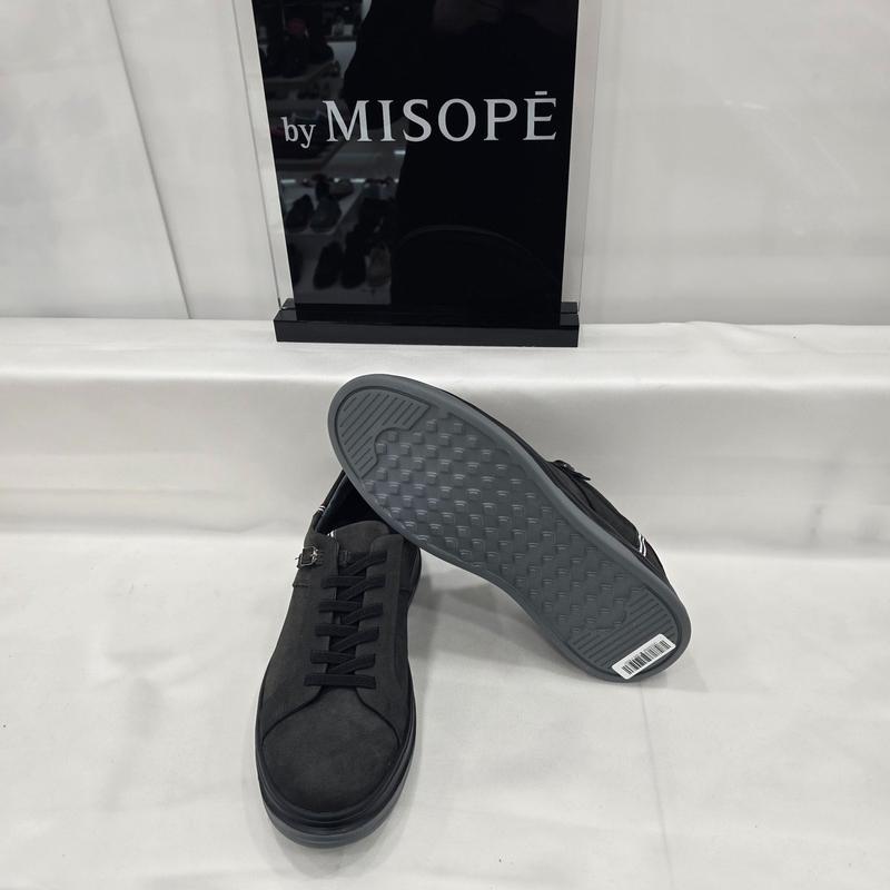 By 男性ヌバック軽量バンドスニーカー 122HT330FT008 BLACK 4 JJ