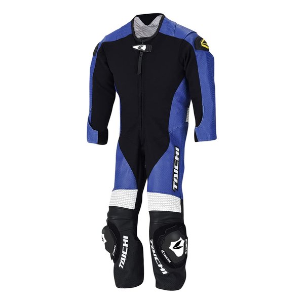 J-022キッズレザースーツ プロテクター内蔵 ストレッチ ブルー 140cm NXL022