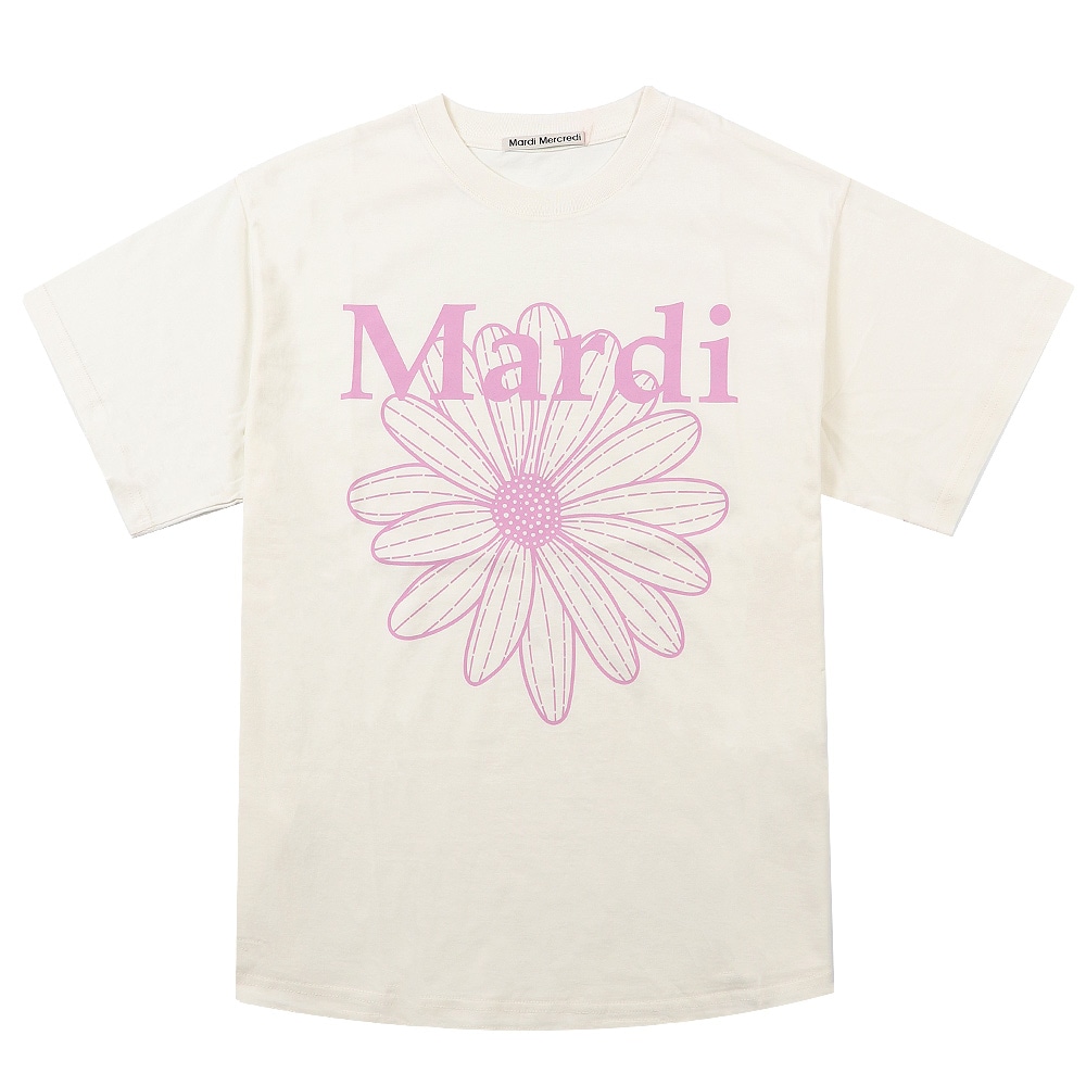 Tシャツ TSHIRT FLOWERMARDI CREAM PINKLAVENDER 半袖 レディース 韓国 ファッション アパレル