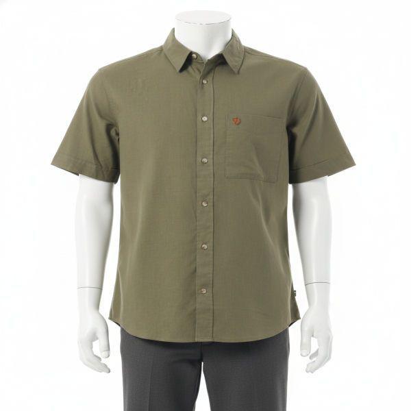 FJALLRAVEN 25FW メンズ オビック トラベルシャツ 半袖 グリーン 87039620 OVIK TRAVEL SHIRT SS M 826740