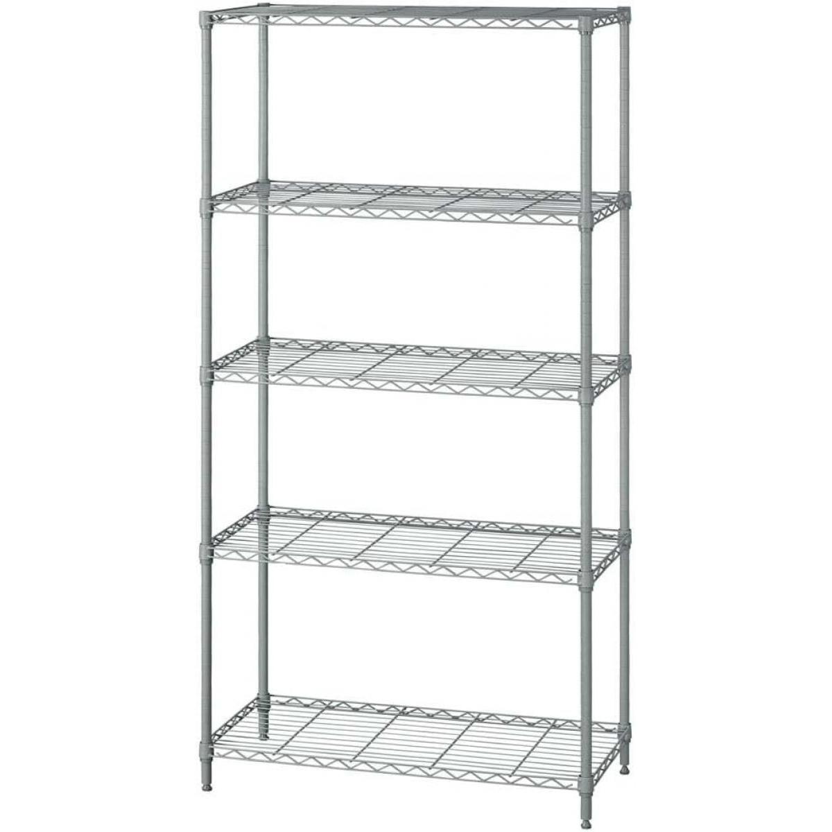 アイリスオーヤマ カラーメタルラック ハイタイプ ダークグレー CMM-75185 5段 メタルラック キッチン リビング ランドリー 収納 グレー