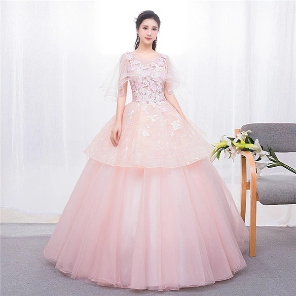 カラードレス ウエディングドレス ピンク ロング 花嫁 演奏会 ピアノ 発表会 成人式 大人 ステージ 衣装 大きいサイズ 舞台 コンサート SM/L/XL/2XL/3XL