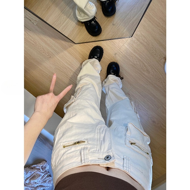 175 トール拡張バージョン 0 女性用白オーバーオール夏ルーズワイドレッグパンツ甘くてクールなハイウエストカジュアルパンツ