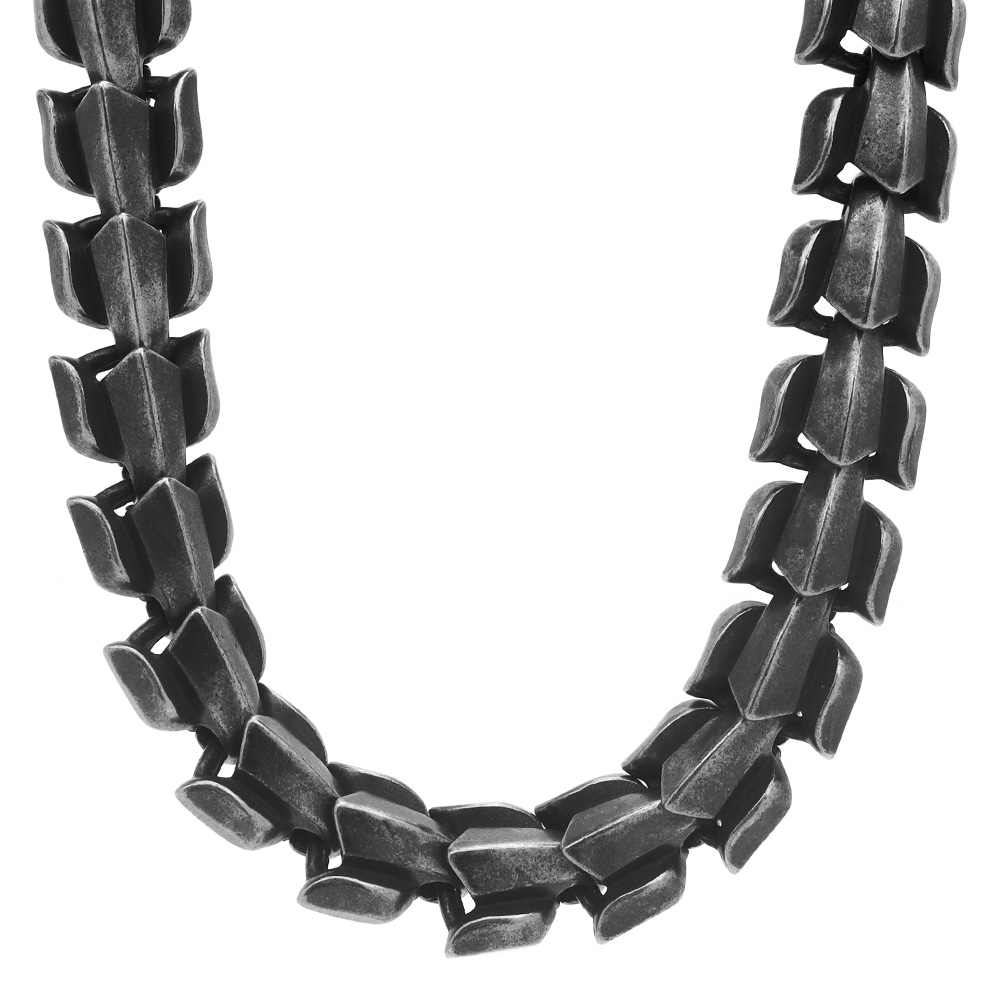 316L ごつめチェーンネックレス 燻 [n634-black] 9,504円