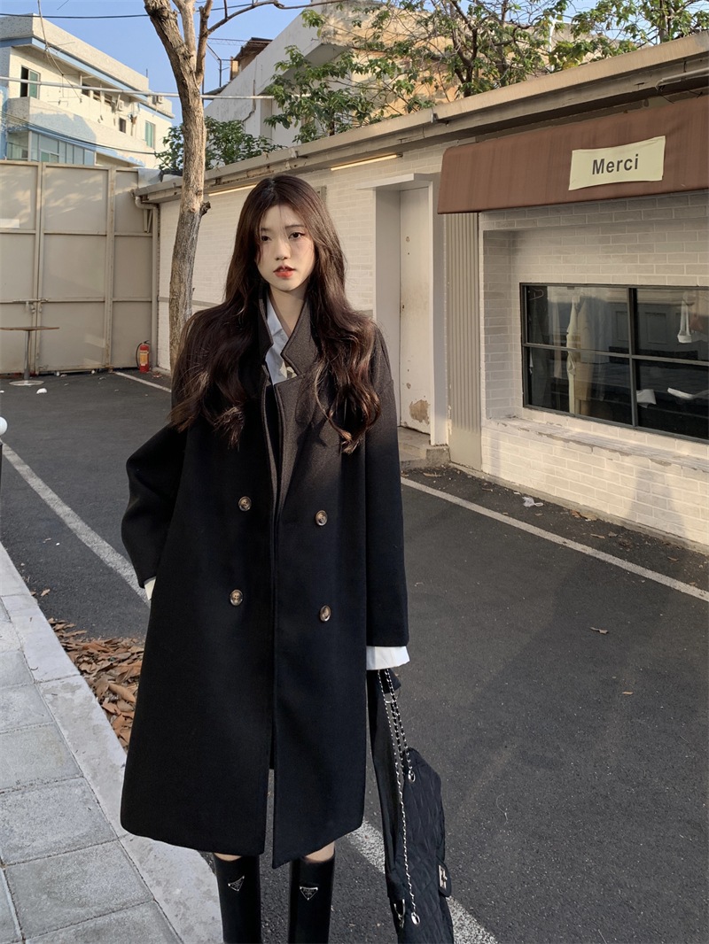 秋冬防寒 あったか 厚手アウター韓国風コートスタイルアップかわいいブルゾンファー付きファッション系裹起毛大人ゆったりカジュアルストリートサイズレディースムートン襟ゆるダボ シルエット学生通学丈