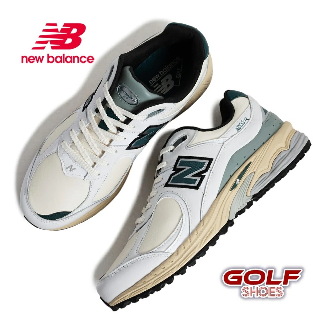 NEW BALANCE ニューバランス 2002 ゴルフ スニーカー MGS2002C WHITE/GREEN ( ホワイト 白 グリーン 緑 レザースニーカー 1000 1906 ゴルフシューズ )
