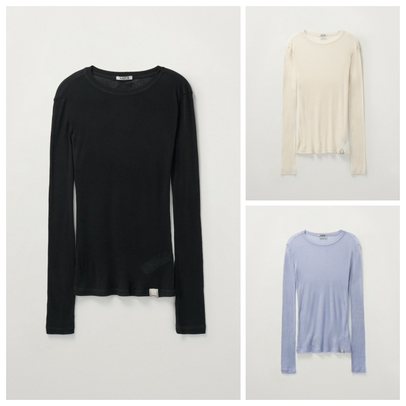 【SATUR】 (W) SLIM FIT LAYERED LONG SLEEVE : 3COLORS