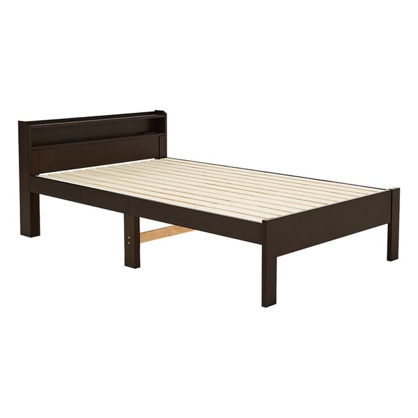 ボンネルコイルマットレス付セミダブルベッド MB-5406SD-DBR+KM-3101