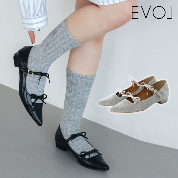 ダブルリボンソフトポインテッドパンプス ix5433