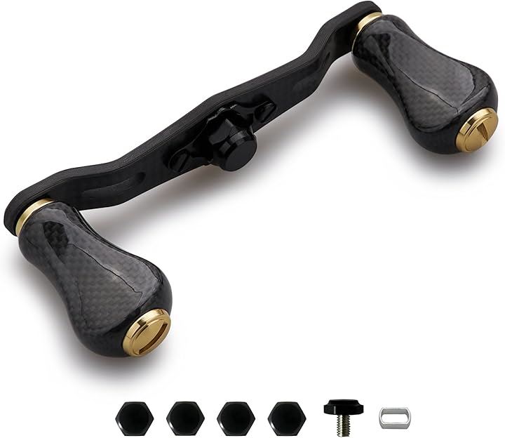 リール ハンドル ノブ 搭載 1.5K カーボン シマノ SHIMANO ダイワ DAIWA アブ Abu 通用 ベイトリール(V2.0 - 85mm - ガンメタル - 20mmノブ)