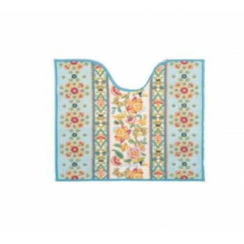 川島織物セルコン　ミントン　タイルハドン　トイレマット（すべり止め加工）　60x65Vcm　FT1290　B/ブルー