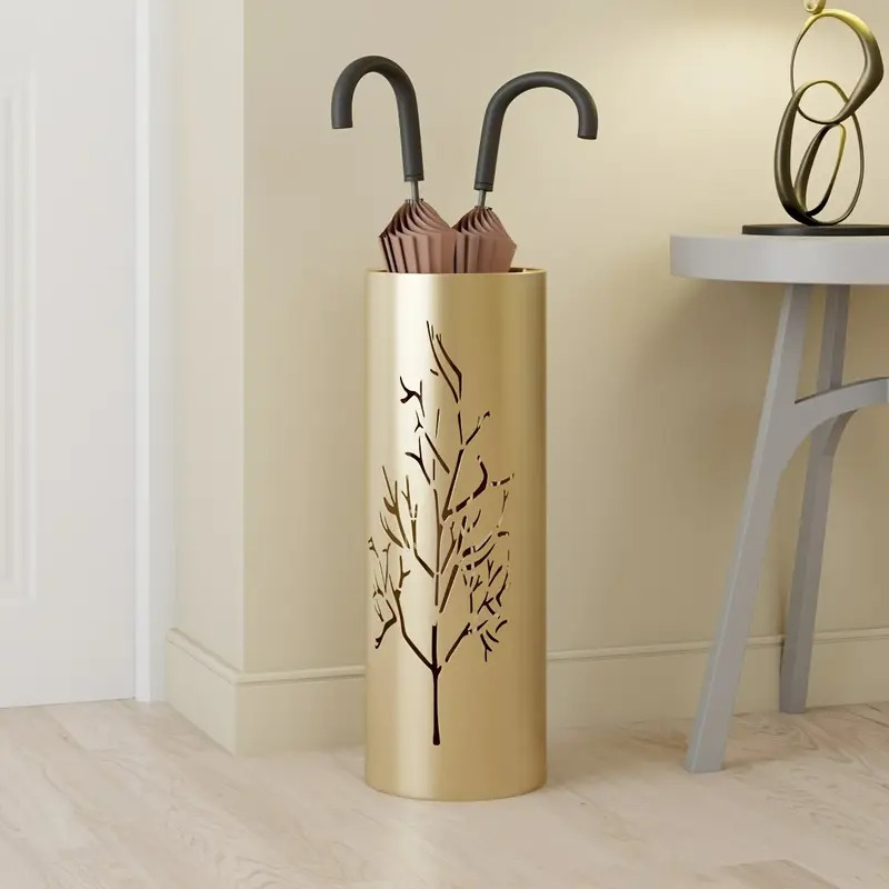 傘立て メタル ラグジュアリー クラシック モダン エレガント ゴールド ホワイト ブラック ヨーロピアン お洒落 シンプル 玄関 ストレージラック アンブレラスタンド 4-7