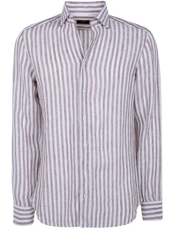 BARBA Men Long Tops NSFR2P0154036 R 0006 DARK BROWN STRIPES